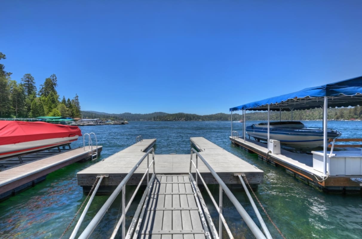 Private single slip boat dock on the lake
